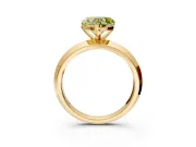 Solitaire Engagement Ring Setting for Fancy Yellow Heart-Shaped Center with Wide Knife Ridge Band and Prong Head in Yellow Gold
