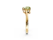 Solitaire Engagement Ring Setting for Fancy Yellow Heart-Shaped Center with Plain Bypass Twist Band and Prong Head in Yellow Gold