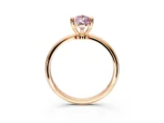 Minimalist Solitaire Engagement Ring Setting for Fancy Pink Pear-Shaped Center with Thin Band and Prong Head in Rose Gold