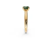 Solitaire Engagement Ring Setting for Fancy Green Cushion Cut Center with Reverse Tapered Band and Prong Head in Yellow Gold