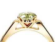 Solitaire Engagement Ring Setting for Fancy Yellow Oval Center with Channel Accents and Prong Head in Yellow Gold