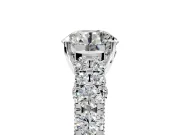 Solitaire Engagement Ring Setting for Round Cut Center with Pave Cathedral Shoulders and Prong Head in White Gold