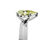 Solitaire Engagement Ring Setting for Fancy Yellow Pear-Shaped Center with Wide Knife Ridge Band and Prong Head in Sterling Silver