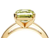 Solitaire Engagement Ring Setting for Fancy Yellow Asscher Cut Center with Basket Rail and Prong Head in Yellow Gold
