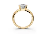 Tension Engagement Ring Setting for Princess Cut Center with Wide Flat Band and Tension Head in Yellow Gold
