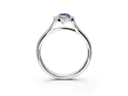 Solitaire Engagement Ring Setting for Fancy Blue Marquise Center with V Split Shank and Bezel Head in Platinum