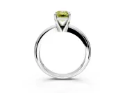Solitaire Engagement Ring Setting for Fancy Yellow Emerald Cut Center with Wire Band and Prong Head in White Gold