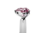 Solitaire Engagement Ring Setting for Fancy Pink Heart-Shaped Center with Wide Knife Ridge Band and Prong Head in White Gold