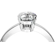 Solitaire Engagement Ring Setting for Oval Center with Plain Band and Flat Tab Prong Head in Platinum