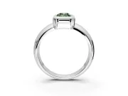 Solitaire Engagement Ring Setting for Fancy Green Emerald Cut Center with Wide Band and Bezel Head in Platinum