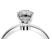 Solitaire Engagement Ring Setting for Emerald Cut Center with Plain Band and Tulip Prong Head in Platinum