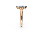 Solitaire Engagement Ring Setting for Fancy Blue Marquise Center with Reverse Tapered Band and Prong Head in Rose Gold