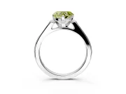 Solitaire Engagement Ring Setting for Fancy Yellow Heart-Shaped Center with Channel Accents and Prong Head in White Gold