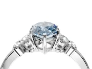 Solitaire Engagement Ring Setting for Fancy Blue Marquise Center with Marquise Flower Shoulders and Prong Head in Platinum