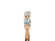 Marquise and Round Cut Lab-Grown Diamond 5 Stone Half Eternity Wedding Band with Prong Setting in Rose Gold