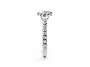 Solitaire Engagement Ring Setting for Oval Center with Large Accent Band and Prong Head in Platinum