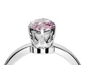 Solitaire Engagement Ring Setting for Fancy Pink Marquise Center with Plain Band and Tulip Prong Head in Sterling Silver