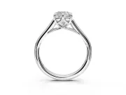 Solitaire Engagement Ring Setting for Cushion Cut Center with Cathedral Band and Prong Head in Platinum