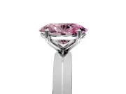 Solitaire Engagement Ring Setting for Fancy Pink Oval Center with Wide Knife Ridge Band and Prong Head in Platinum
