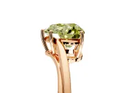 Solitaire Engagement Ring Setting for Fancy Yellow Heart-Shaped Center with Plain Bypass Twist Band and Prong Head in Rose Gold