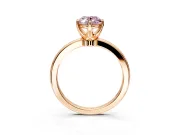 Solitaire Engagement Ring Setting for Fancy Pink Oval Center with Plain Band and Tulip Prong Head in Rose Gold