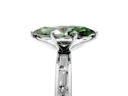 Solitaire Engagement Ring Setting for Fancy Green Marquise Center with Channel Baguette Band and Prong Head in White Gold