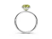 Solitaire Engagement Ring Setting for Fancy Yellow Round Cut Center with Plain Band, Open Basket and Prong Head in Platinum