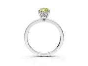 Solitaire Engagement Ring Setting for Fancy Yellow Pear-Shaped Center with Fine Wire Band and Prong Head in Platinum