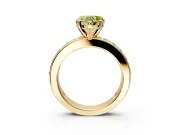 Solitaire Engagement Ring Setting for Fancy Yellow Heart-Shaped Center with Channel-Set Accents and Prong Head in Yellow Gold