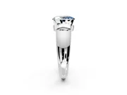 Tension Engagement Ring Setting for Fancy Blue Oval Center with Wide Flat Band and Tension Head in Platinum