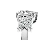 Floral Engagement Ring Setting for Pear-Shaped Center with Marquise Cluster Shoulders and Prong Head in Sterling Silver