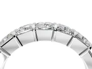 Princess Cut Lab-Grown Diamond 5 Stone Channel Wedding Band with Bar Prongs in Sterling Silver