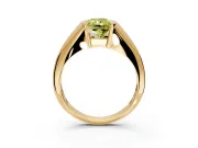 Tension Engagement Ring Setting for Fancy Yellow Radiant Cut Center with Wide Tapered Band and Tension Head in Yellow Gold