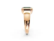 Solitaire Engagement Ring Setting for Fancy Green Asscher Cut Center with Wide Band and Bezel Head in Rose Gold