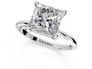 Minimalist Solitaire Engagement Ring Setting for Princess Cut Center with Thin Band and Prong Head in Sterling Silver