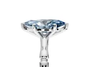Solitaire Engagement Ring Setting for Fancy Blue Marquise Center with Bamboo Band and Prong Head in White Gold