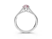 Solitaire Engagement Ring Setting for Fancy Pink Pear-Shaped Center with Cathedral Band and Prong Head in Sterling Silver