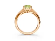 Solitaire Engagement Ring Setting for Fancy Yellow Cushion Cut Center with Reverse Tapered Band and Prong Head in Rose Gold