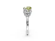Leaf Cluster Engagement Ring Setting for Fancy Yellow Heart-Shaped Center with Marquise Accents and Prong Head in Platinum