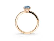 Solitaire Engagement Ring Setting for Fancy Blue Marquise Center with Large Accent Band and Prong Head in Rose Gold