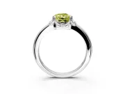 Floral Frame Engagement Ring Setting for Fancy Yellow Radiant Cut Center with Accent Clusters and Prong Head in Platinum