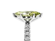 Solitaire Engagement Ring Setting for Fancy Yellow Marquise Center with Fine Pave Band and Claw Prong Head in Platinum