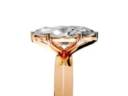 Solitaire Engagement Ring Setting for Marquise Center with Wide Knife Ridge Band and Prong Head in Rose Gold