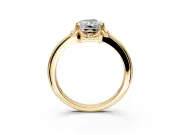 Floral Frame Engagement Ring Setting for Radiant Cut Center with Accent Clusters and Prong Head in Yellow Gold