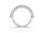 Baguette Lab-Grown Diamond Half Eternity Wedding Band with Shared-Prong Setting in Platinum
