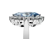 Starburst Halo Engagement Ring Setting for Fancy Blue Marquise Center with Flat Cathedral Band and Prong Head in Sterling Silver