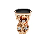 Leaf Engagement Ring Setting for Fancy Black Princess Cut Center with Milgrain Accent Band and Prong Head in Rose Gold