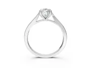 Solitaire Engagement Ring Setting for Pear-Shaped Center with Tapered Shoulders and Prong Head in Sterling Silver