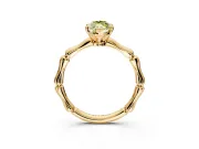 Solitaire Engagement Ring Setting for Fancy Yellow Marquise Center with Bamboo Band and Prong Head in Yellow Gold