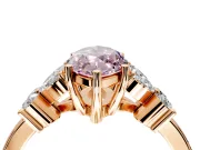 Floral Engagement Ring Setting for Fancy Pink Marquise Center with Marquise Cluster Shoulders and Prong Head in Rose Gold